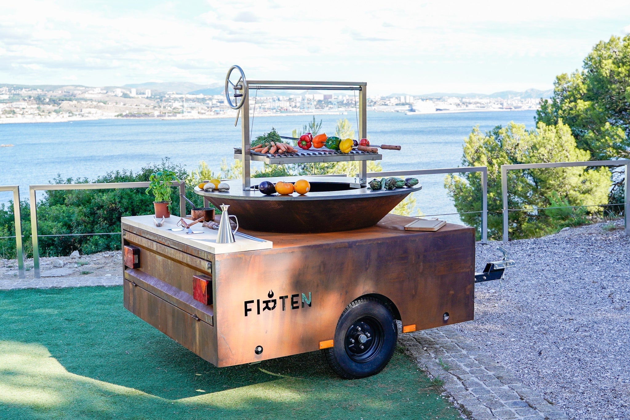 Brasero remorque grill argentin firten