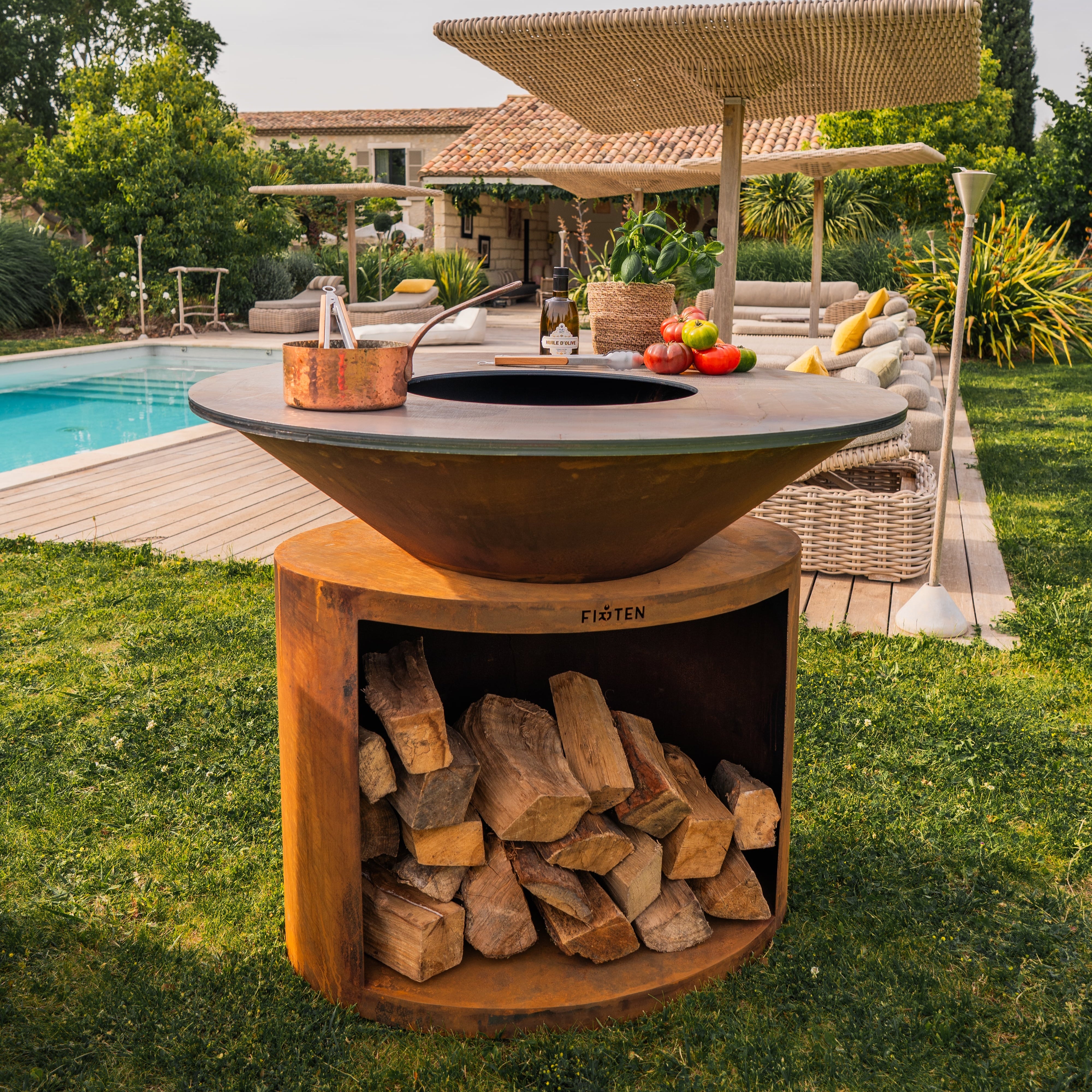 Brasero 120 en  acier corten 